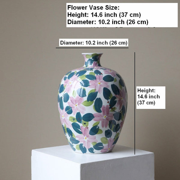 Unique Handmade Modern Flower Vase, Large Porcelain Vases for Modern Home Decor, Centerpiece Ceramic Bouquet Vases, Contemporary Vases on Dining Table-artworkcanvas