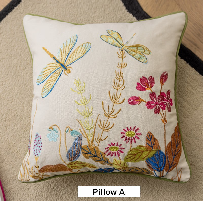 Decorative Throw Pillows for Living Room, Decorative Sofa Pillows, Butterfly Dragonfly Cotton and linen Pillow Cover, Modern Decorative Pillows for Couch-artworkcanvas