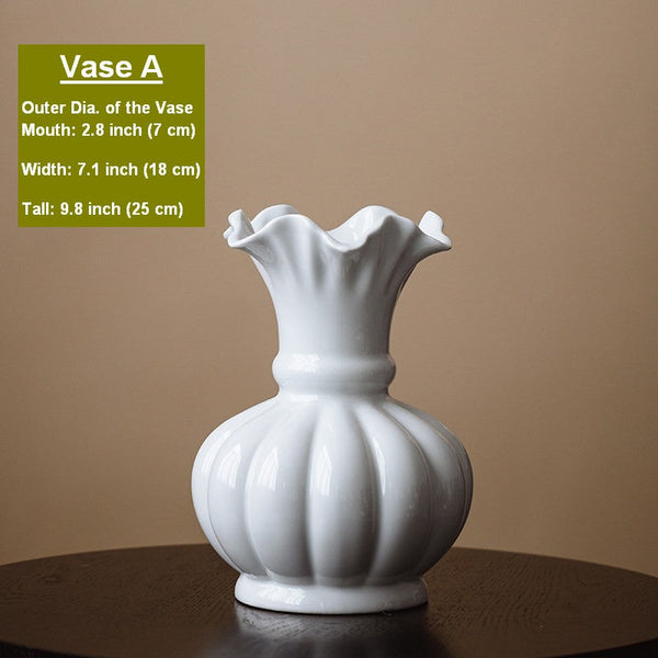 Handmade Water Holding Flower Vase, Ceramic Bud Vases, Small Flower Vases on Table, Rustic Porcelain Flower Vases-artworkcanvas