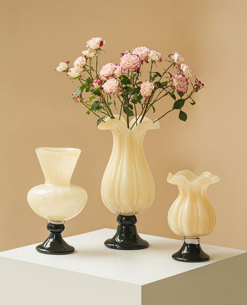 Centerpiece Contemporary Vases on Table, Mid Century Glass Vases, Unique Decorative Glass Vase, Handmade Modern Vases for Living Room, Modern Glass Vase for Flowers-artworkcanvas