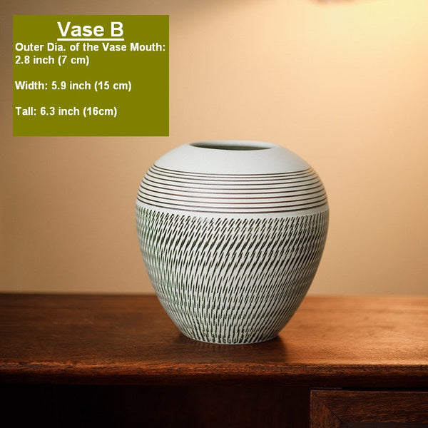 Centerpiece on Dining Table, Large Flower Vase on Table, Pottery Flower Vases Urn, Modern Bouquet Flower Vases, Handmade Water Holding Flower Vases-artworkcanvas