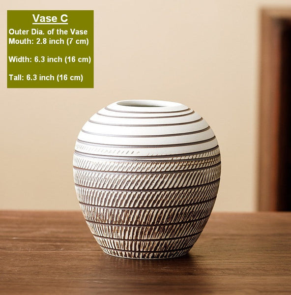 Modern Bouquet Flower Vases, Centerpiece on Dining Table, Large Flower Vase on Table, Handmade Pottery Flower Vases Urn, Water Holding Flower Vases-artworkcanvas
