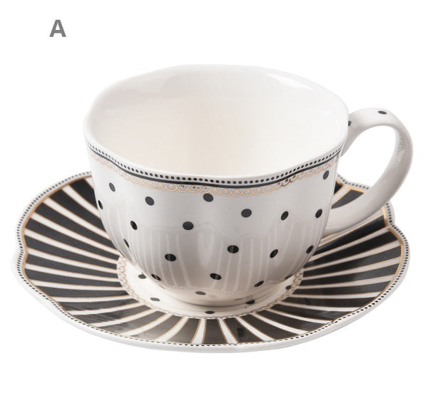 Elegant Modern Ceramic Coffee Cups, Creative Porcelain Tea Cup Saucer Set, Unique Porcelain Cup and Saucer, Afternoon British Tea Cups-artworkcanvas