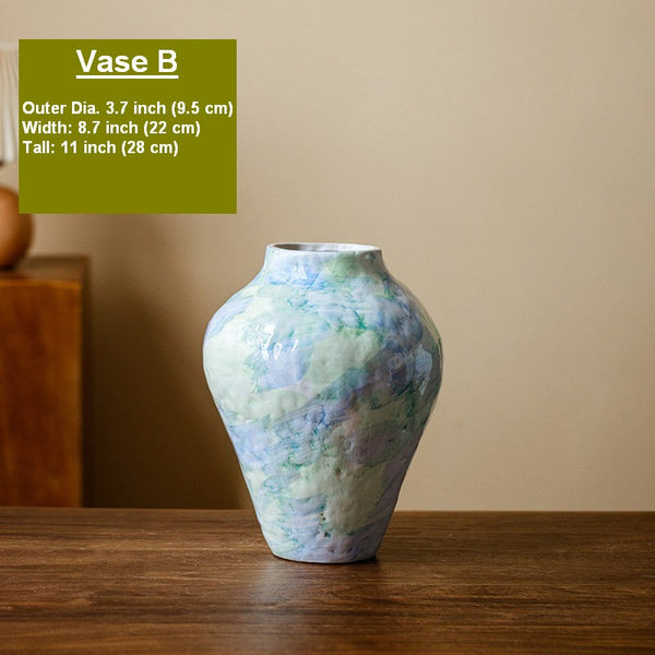 Centerpiece on Dining Table, Modern Porcelain Flower Vases, Handmade Water Holding Flower Vases, Ceramic Bouquet Vases, Flower Vases on Table-artworkcanvas