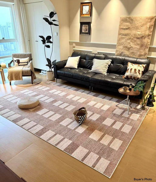 Contemporary Abstract Rugs under Dining Room Table, Mid Century Modern Rugs for Bedroom, Large Modern Rugs for Living Room-artworkcanvas