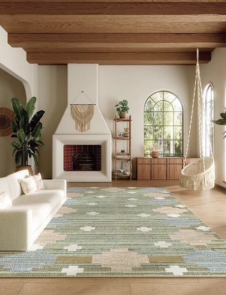 Extra Large Vintage Persian Rugs, Oversized Area Rugs for Living Room, Morocco Green Rugs for Dining Room, Traditional Colorful Moroccan Rug, Vintage Rugs for Bedroom-artworkcanvas