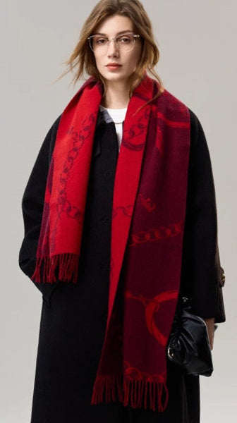 Modern Wool Scarf, Warm Winter Scarf, Holiday Women Scarf, Christmas Gifts for Her, Cold Weather Scarf, Fashion Scarf, Soft Cashmere Scarf for Girls, Elegant Designer Scarf-artworkcanvas