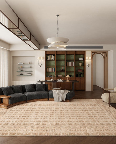 Mid Century Modern Rugs Next to Bed, Contemporary Rugs for Bedroom, Abstract Modern Carpets for Living Room, Modern Rugs for Dining Room-artworkcanvas