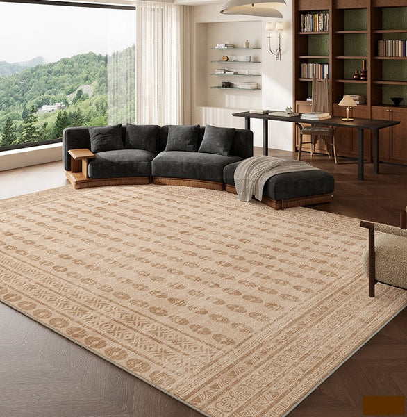 Mid Century Modern Rugs Next to Bed, Contemporary Rugs for Bedroom, Abstract Modern Carpets for Living Room, Modern Rugs for Dining Room-artworkcanvas