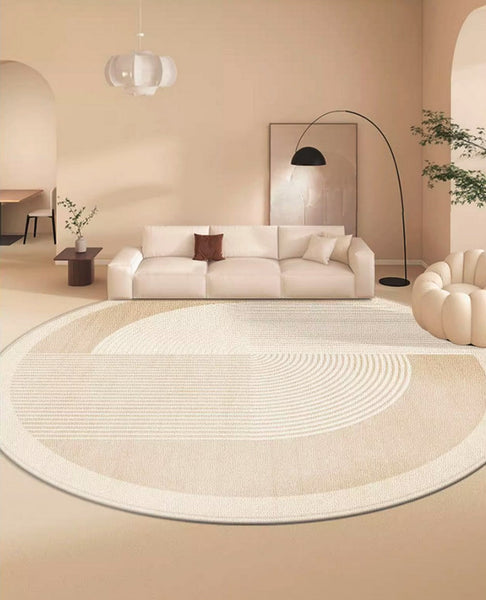 Bedroom Modern Round Rugs, Circular Modern Rugs under Dining Room Table, Contemporary Round Rugs, Geometric Modern Rug Ideas for Living Room-artworkcanvas