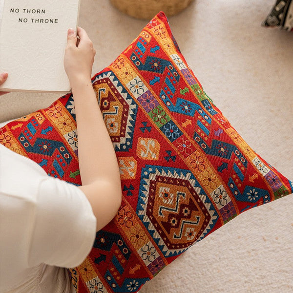 Extra Large Decorative Throw Pillows, Modern Sofa Pillows for Bedroom, Bohemian Decorative Sofa Pillows, Geometric Pattern Chenille Throw Pillow for Couch-artworkcanvas