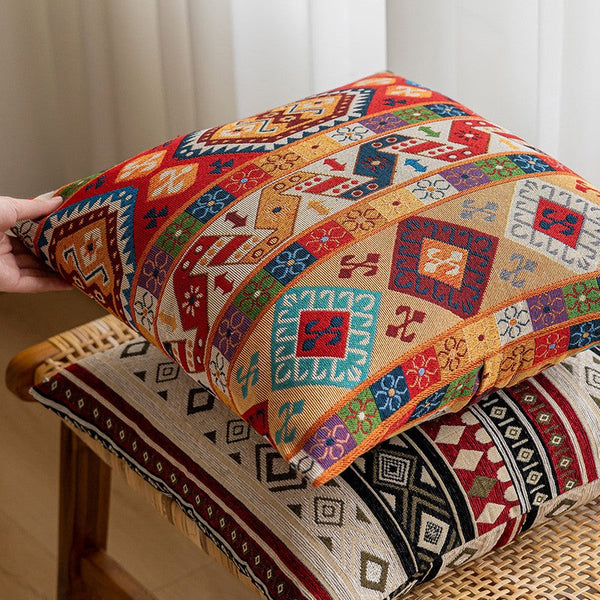Extra Large Decorative Throw Pillows, Modern Sofa Pillows for Bedroom, Geometric Pattern Chenille Throw Pillow for Couch, Bohemian Decorative Sofa Pillows-artworkcanvas
