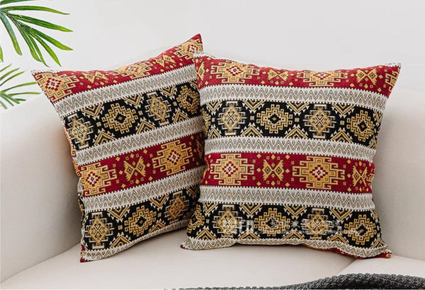 Decorative Throw Pillows, Bohemia Sofa Pillows for Living Room, Geometric Pattern Throw Pillow for Couch, Large Bohemian Decorative Sofa Pillows-artworkcanvas