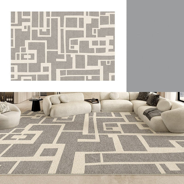 Geometric Modern Rugs for Living Room, Gray Modern Rugs for Bedroom, Contemporary Area Rugs for Dining Room-artworkcanvas