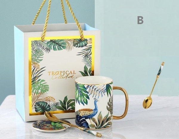 Modern Ceramic Mugs in Gift Box, Large Capacity Jungle Animal Porcelain Mugs, Creative Porcelain Cups, Large Ceramic Mugs for Office-artworkcanvas