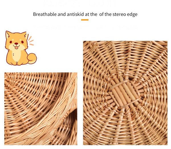 Triple-Layer Cat Bed, Large Cat House Basket with Washable Cushion for Indoor Cats and Dogs-artworkcanvas
