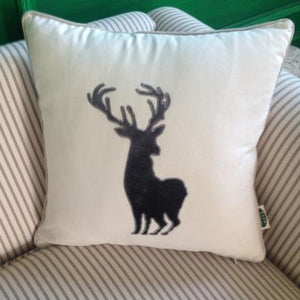 Embroider Elk Cotton Pillow Cover, Decorative Throw Pillow, Sofa Pillows, Home Decor-artworkcanvas