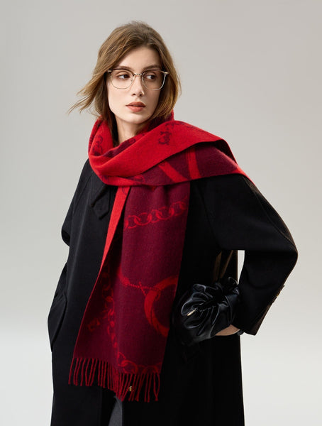 Modern Wool Scarf, Warm Winter Scarf, Holiday Women Scarf, Christmas Gifts for Her, Cold Weather Scarf, Fashion Scarf, Soft Cashmere Scarf for Girls, Elegant Designer Scarf-artworkcanvas