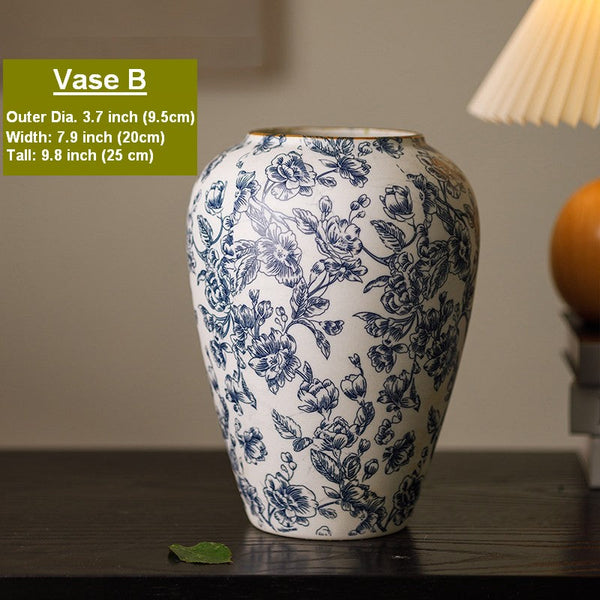 Porcelain Flower Vases, Modern Ceramic Bouquet Vases, Centerpiece on Dining Table, Flower Vase on Table, Handmade Water Holding Flower Vases-artworkcanvas