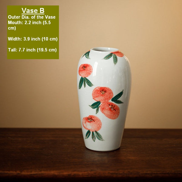 Porcelain Flower Vases, Handmade Water Holding Flower Vases, Modern Flower Vase Centerpiece on Table, Ceramic Bouquet Vases-artworkcanvas