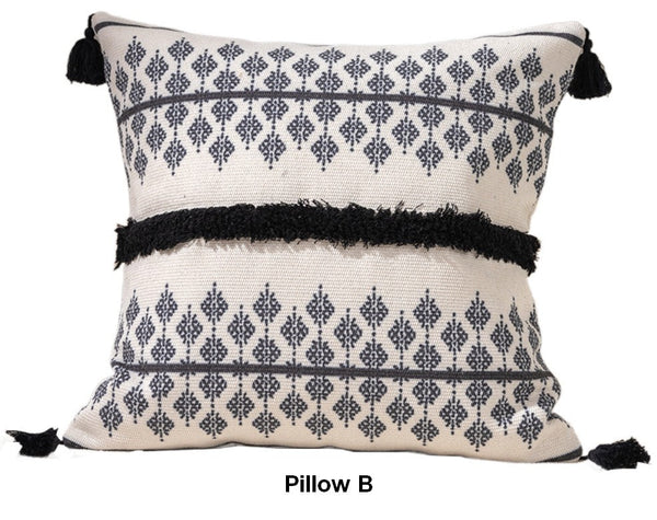 Decorative Square Pillow Covers, Bohemian Decorative Sofa Pillows for Bedroom, Geometric Pattern Decorative Pillow for Couch-artworkcanvas