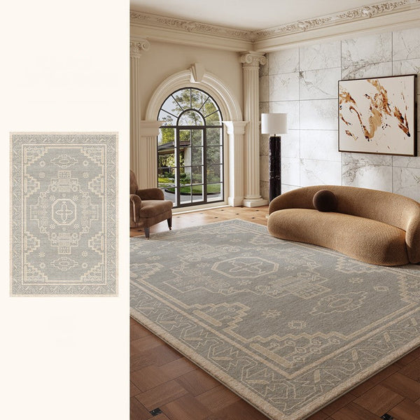 Contemporary Abstract Rugs Next to Bed, Geometric Modern Carpets for Office, Vintage Soft Turkish Rug for Living Room, Large Modern Rugs under Dining Room Table-artworkcanvas