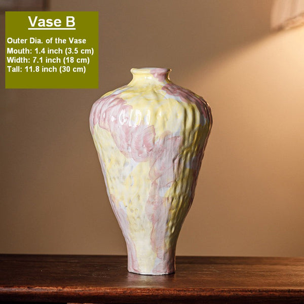 Modern Bouquet Flower Vases, Handmade Water Holding Flower Vases, Centerpiece on Dining Table, Large Flower Vase on Table, Pottery Flower Vases-artworkcanvas