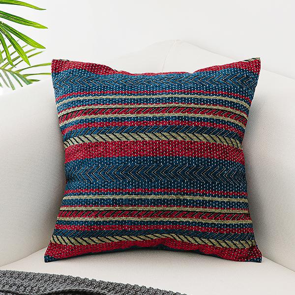 Bohemian Geometric Pattern Chenille Throw Pillow For Couch Soft Plush Home Decor Accent