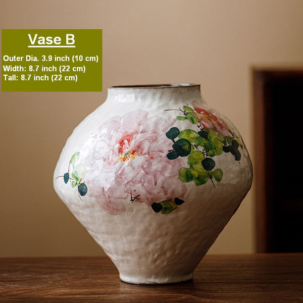 Modern Porcelain Flower Vases, Flower Vases on Table, Handmade Water Holding Flower Vases, Centerpiece on Dining Table, Ceramic Bouquet Vases-artworkcanvas