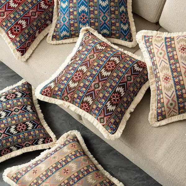 Large Bohemian Decorative Sofa Pillows for Living Room, Modern Geometric Pillows, Decorative Throw Pillows for Bedroom, Oriental Throw Pillow for Couch-artworkcanvas