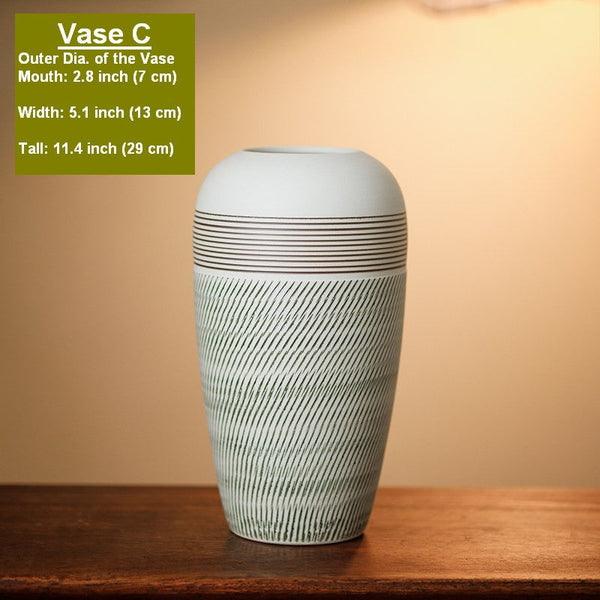 Centerpiece on Dining Table, Large Flower Vase on Table, Pottery Flower Vases Urn, Modern Bouquet Flower Vases, Handmade Water Holding Flower Vases-artworkcanvas
