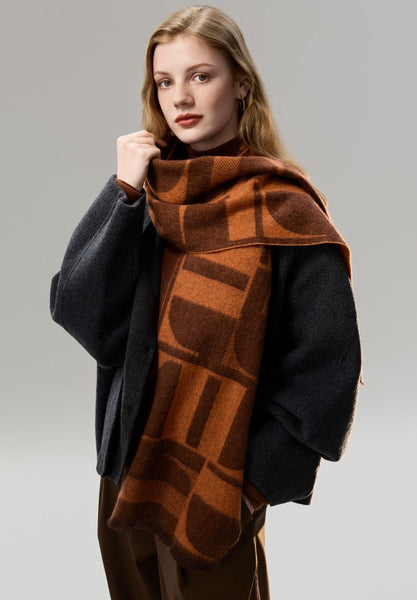 Casual Scarf for Women, Modern Wool Scarf for Women, Fashion Designer Scarf, Cold Weather Scarf, Winter Scarf, Soft Cashmere Scarf for Women-artworkcanvas