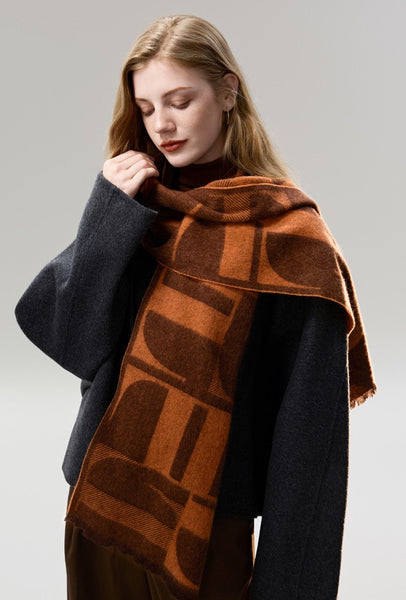 Casual Scarf for Women, Modern Wool Scarf for Women, Fashion Designer Scarf, Cold Weather Scarf, Winter Scarf, Soft Cashmere Scarf for Women-artworkcanvas