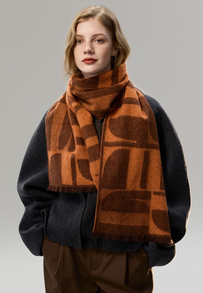 Casual Scarf for Women, Modern Wool Scarf for Women, Fashion Designer Scarf, Cold Weather Scarf, Winter Scarf, Soft Cashmere Scarf for Women-artworkcanvas