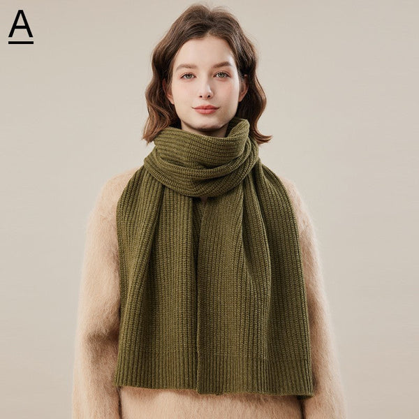 Casual Scarf for Women, Cold Weather Scarf, Warm Winter Scarf, Soft Cashmere Scarf for Women, Fashion Designer Scarf, Green White Grey Wool Scarf for Women-artworkcanvas