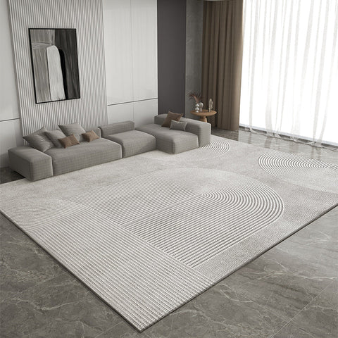 Extra Large Modern Rugs for Bedroom, Gray Contemporary Modern Rugs for Living Room, Geometric Modern Rug Placement Ideas for Dining Room-artworkcanvas
