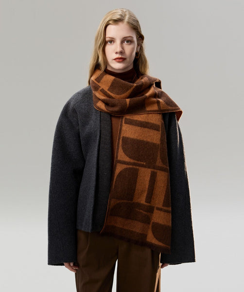 Casual Scarf for Women, Modern Wool Scarf for Women, Fashion Designer Scarf, Cold Weather Scarf, Winter Scarf, Soft Cashmere Scarf for Women-artworkcanvas