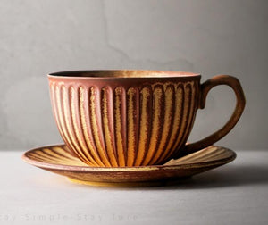 Brown Pottery Coffee Cups, Cappuccino Coffee Mug, Latte Coffee Cup, Wh –  artworkcanvas