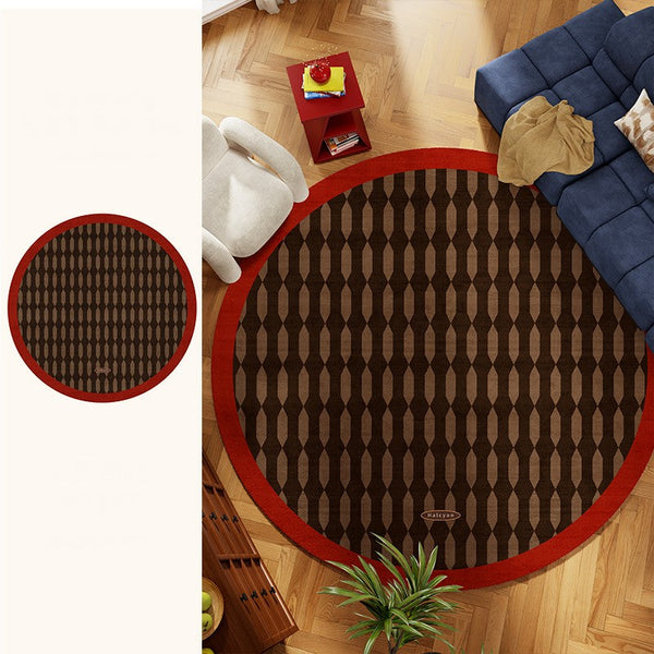Geometric Modern Rugs for Living Room, Mid Century Circular Rugs for Bedroom, Abstract Contemporary Round Rugs under Chairs, Modern Rugs for Dining Room