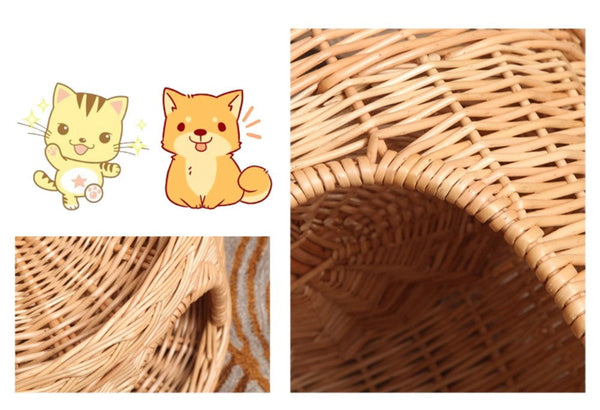 Triple-Layer Cat Bed, Large Cat House Basket with Washable Cushion for Indoor Cats and Dogs-artworkcanvas