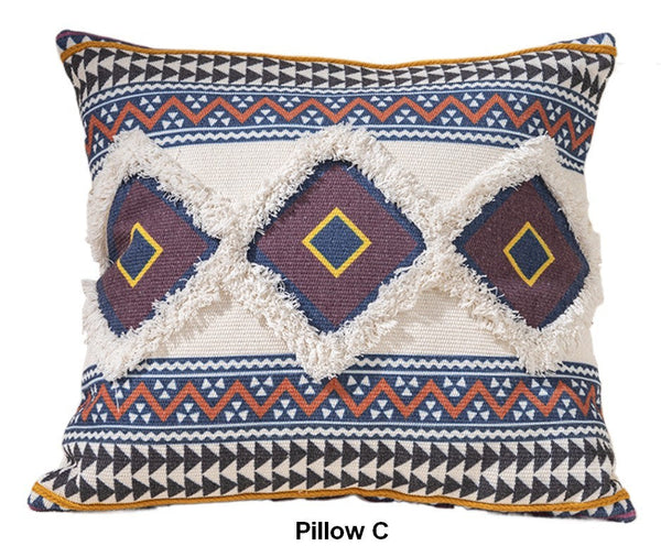 Decorative Square Pillow Covers, Bohemian Decorative Sofa Pillows for Bedroom, Geometric Pattern Decorative Pillow for Couch-artworkcanvas