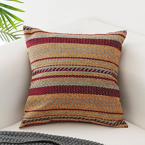 Unique Bohemian Decorative Sofa Pillows, Extra Large Geometric Pattern Chenille Throw Pillows, Oriental Throw Pillow for Couch-artworkcanvas