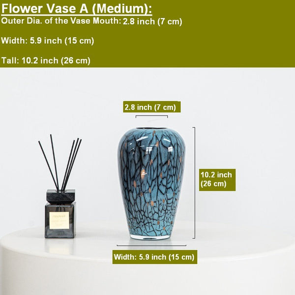 Glass Bud Vases, Bouquet Flower Vase, Colored Glaze Vase for Modern Home Decor, Handmade Liuli Vases, Centerpiece Vases on Table-artworkcanvas