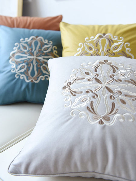 Large Decorative Pillows for Living Room, Modern Sofa Pillows, Flower Pattern Decorative Throw Pillows, Contemporary Throw Pillows-artworkcanvas