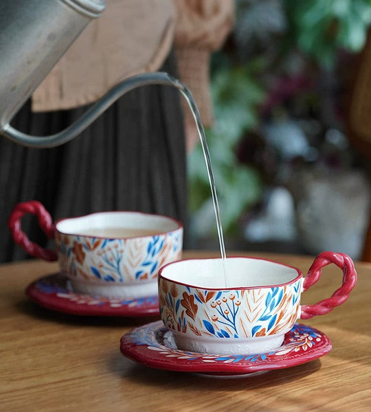 Ceramic Coffee Cup Set, Tea Cup With Saucer, Coffee Cup With Saucer, Porcelain Tea Cup Set, British Afternoon Tea Set, Gift Box Tea Set-artworkcanvas