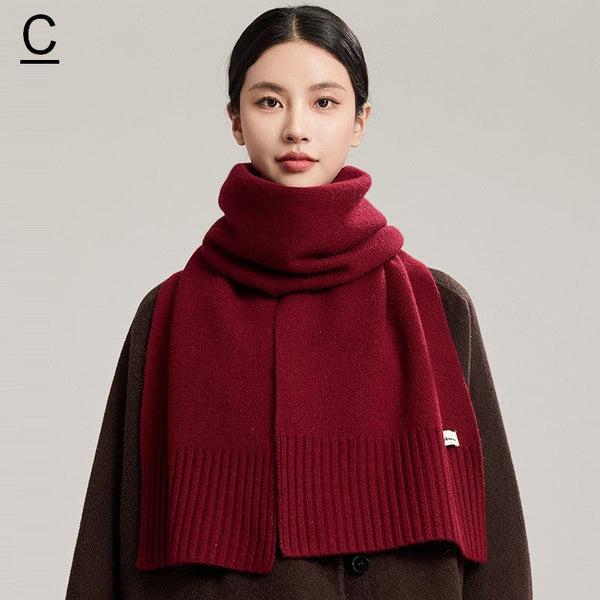 Casual Scarf for Women, Cold Weather Scarf, Fashion Designer Scarf, Red Winter Scarf, Modern Wool Scarf for Women, Soft Cashmere Scarf for Women-artworkcanvas