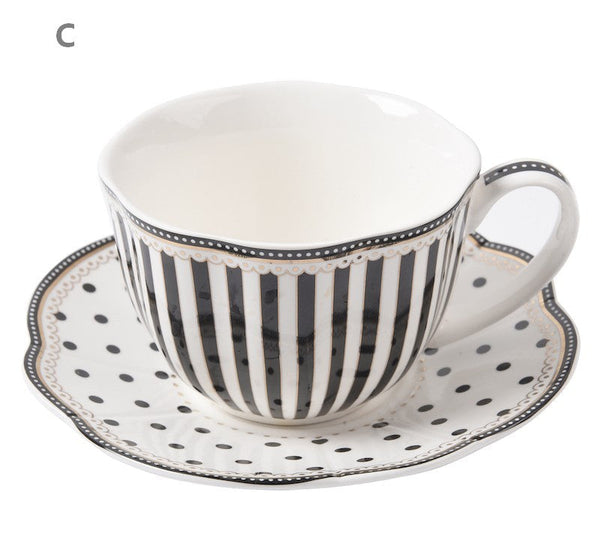 Unique Porcelain Cup and Saucer, Afternoon British Tea Cups, Creative Porcelain Tea Cup Saucer Set, Elegant Modern Ceramic Coffee Cups-artworkcanvas