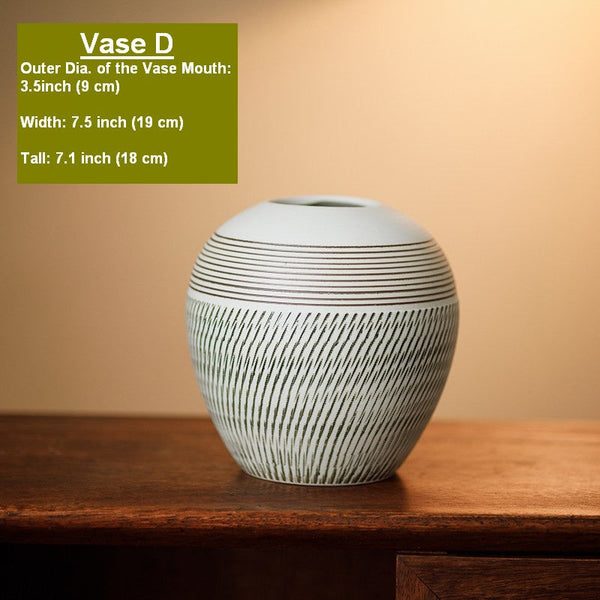 Pottery Flower Vases Urn, Modern Bouquet Flower Vases, Centerpiece on Dining Table, Large Flower Vase on Table, Handmade Water Holding Flower Vases-artworkcanvas