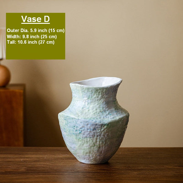 Centerpiece on Dining Table, Modern Porcelain Flower Vases, Handmade Water Holding Flower Vases, Ceramic Bouquet Vases, Flower Vases on Table-artworkcanvas