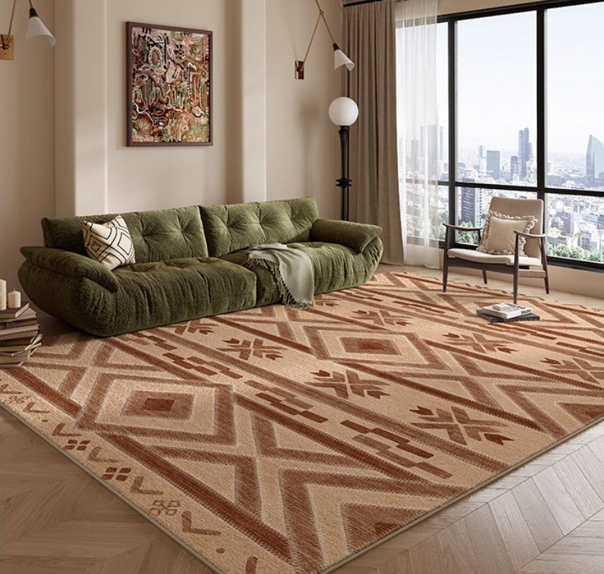 Mid Century Modern Rugs Next to Bed, Contemporary Rugs for Bedroom, Abstract Modern Carpets for Living Room, Modern Rugs for Dining Room-artworkcanvas